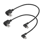 2 Pack Usb C Printer Cable - 11.8 Inch Usb B Male To Usb C Male - Right Angled For Printer, Midi Controller, Scanner, Digital Piano, Dj Controller