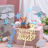 37 Pc Brown Bear Cake Decorations: "We Can Bearly Wait" Topper for Baby Shower