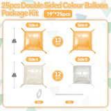 Orange White Square Foil Balloon Wall 19inch Double Sided Arch Kit for Party Decorations