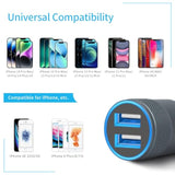 MFi Certified Fast Car Charger for iPhone, 3.1A Dual USB with Coiled Cable
