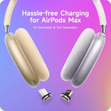 Charging Case for AirPods Max 1 & 2 - Travel Headphone Charger with Magnetic Connectors, Auto Sleep Mode, 5000mAh Battery (Black)