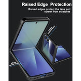 Leather Case For Samsung Galaxy Z Flip 7 With Front Built-In Screen Protector, Pu Leather + Hard Pc Shell Ultra Thin Slim Durable Protective Phone Cover For Galaxy Z Flip7 5G 2025 (Black)