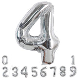 40in Silver Number 4 Foil Balloon Birthday Party Anniversary Decor