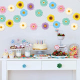 12 Packs Spring Sun Flowers Banners Sunflower Garland Kit Flower Hanging Swirl Spring Party Supplies Decorations Sunflower Paper Cutouts For Birthday Party Home Classroom Favor Supplies Decor