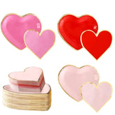 Valentines Day Plates And Napkins Party Supplies - Serves 30 - Assorted 3 Colors Includes Paper Plates And Napkins For Valentine Decor Party Supplies Valentines Day Decor Valentine'S Day Decorations