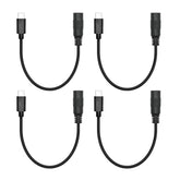 4Pcs Short Dc 5.5Mm X 2.1Mm To Usb C Power Cord 6Inch, Dc 5521 Female To Usb Type C Male Plug 5V 3A Power Charging Cable Extension Cord, For Small Fan, Bedside Lamp Etc Other Usb Type C Equipment