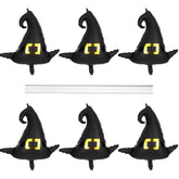 6pcs Witch Hat Balloons Black Foil Halloween Party Decorations for Kids Supplies