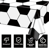 Soccer Table Cloth, 4 Pack Rectangle Soccer Pattern Party Table Covers for Children's Sports Birthday Party Decorations Picnic, 51 x 86 inch