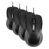 3-Button Usb Full-Size Optical Mouse With 6-Foot Usb Cord, Supports Windows And Mac, Black (Amu81Usz) (Pack Of 4)