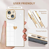 iPhone 16 Case with Cute Heart Pattern, Shockproof Bumper, Camera Protection 6.1"