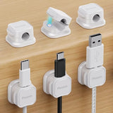12 Pack Magnetic Cable Clip Organizer Cord Holder, Adhesive Cable Management, Wire Phone Usb Charger Cable Holder Keeper Organizer For Car, Office Home Desktop, Wall, Night Table