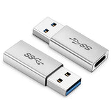 USB 3.1 Type C Female to USB A Male Adapter (2 Pack), Type A to C USB 3.1 Female to USB A Adapter Converter Support Data Sync and Charging