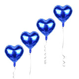 18 Inch Royal Blue Heart Balloons Metallic Blue Foil Heart Balloons He