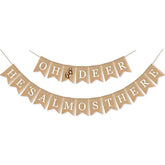 Burlap Oh Deer He'S Almost Here Banner Mantel Fireplace Supplies Boy Woodland Baby Shower Garland Decorations