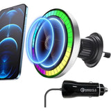Magnetic Phone Car Mount With Light Car Phone Holder Wireless Charger With 18W Adapter Air Vent Wireless Car Charger 360° Adjustable Rotation Fast Charging Compatible With Iphone Car Mount