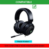 Kraken Earpads On-Ear – Replacement Ear Pads With Protein Leather & Memory Foam Ear Cushion Cover For Razer Kraken Headphone Only (Black)