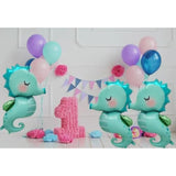 3Pcs Sea Horses Party Balloons Under The Sea Animals Ocean Creature Mylar Balloon For Kids Birthday Decorations Summer Party Suppliers
