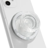 Onthegrip Compatible With Magnetic Authentic Translucent Color Design Collapsible Mobile Phone Grip Stand Holder For Smartphone Tablet Cell Phone Accessory (Transparent)