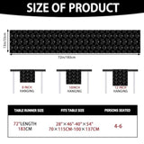 Black Bats Halloween Table Runner 13X72 Inch,Soft Plush Faux Fur Jacquard Seasonal Holiday Kitchen Dining Tabletop Runners For Home Indoor Decoration