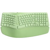 Bow Split Ergonomic Keyboard Wireless With Cushioned Wrist & Palm Rest, Wireless 2.4G/Bluetooth/Wired Usb-C, Comfortable Natural Typing, Compatible With Windows/Mac/Pc/Laptop, Matcha Green