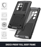 Metal Case for S24 Ultra Aluminum Military Grade Rugged Case with Metal Stand Screen Protector Drop Tested Shockproof Full Cover case for