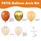 Fall Balloon Arch Kit with Orange Sand Gold Balloons for Baby Shower or Birthday