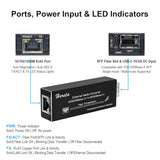 Industrial Gigabit Fiber Media Converter With Single Mode Dual Fiber Sfp/Lc Module 10/100/1000Base-Tx To 100/1000Base-Fx Mini Ethernet Media Hardened Converter Usb Type C Power Input