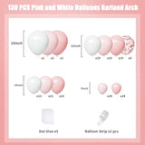 Light Pink And White Balloons Garland,130Pcs Pink And White Balloon Garland Arch Kit,18 12 10 5 Inch Latex Balloons For Wedding,Baby Shower,Gender Reveal,Birthday,Valentine'S Day Decorations