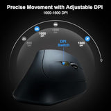 Wired Ergonomic Mouse, Optical Vertical Computer Mice, Reduce Wrist Strain, (1000/1600 Adjustable Dpi, 6 Buttons) Compatible With Macbook, Laptop, Desktop, Windows, Mac Os For Office & Gaming