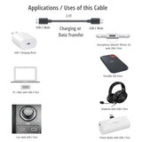 Usb-C Type C To Usb-C Type Charge & Data Cable Cord Wire For New Beats Flex, Samsung, Lg, Pixel, Iphone 15 & Other New Rechargeable Headsets, Earphones, Earbuds Portable Ssd & Android Phones/Tablets