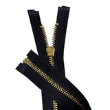 2 Pcs 14 Inch Metal Zippers #5 Antique Brass Separating Open End Jacke