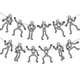 Halloween Skeleton Banners 2PCS Skull Cutout Dancing Bones Party Decorations Supplies