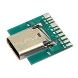 Cablecc DIY 24pin USB 3.1 Type C Female Socket Connector SMT Type with PC Boar