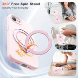 Pink 6.1 Inch Case for iPhone 16E with 360 Degree Spin Stand