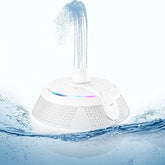 Fountain Waterproof Bluetooth Speaker, Wireless Shower Floating Party Outdoor Pool Speakers With Lights Deep Bass For Hot Tub Water (White)