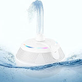 Fountain Waterproof Bluetooth Speaker, Wireless Shower Floating Party Outdoor Pool Speakers With Lights Deep Bass For Hot Tub Water (White)
