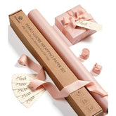 Pink Wrapping Paper Set 17" Pearly-Lustre With Silk Like Satin Ribbon & Gift Tags Recyclable Eco-Friendly Christmas Gift Wrapping Birthday Baby Shower Wedding Handmade Crafts 197"(16.4 Ft)