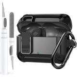 Compatible With Jbl Vibe 200Tws/Jbl Vibe Beam Case Cover Lock Clip With Cleaner Kit,Cool Protective Cover Men Women With Carabiner For Jbl Vibe Beam 2 Charging Case - Black