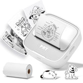 Mini Sticker Printer, Portable Thermal Printer With 1 Roll Sticker Paper, Inkless Sticker Maker, Bluetooth Label Printer For Study Notes,Lists,Pictures,Diy Creations Printers For Home Use, Grey