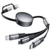 Multi Charging Cable 100W Retractable Usb C Cable, 6-In-1 Dual Type C And 27W L 5A Fast Charger Cord For Phone 16 15 14, Galaxy S24 S23, Mbook, Pad And Multiple Devices (3.6Ft)