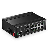 10 Port Gigabit L2+ Managed Industrial Din-Rail Switch, 8 Gigabit Ethernet Ports, 2 Gigabit Sfp, Vlan|Route|Ring|Acl|Qos Web/Console Managed