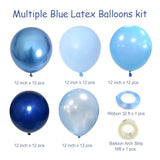 60-Pack 12-Inch Metallic Blue Latex Balloons for Birthday and Wedding Parties