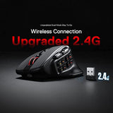 Redragon M811 PRO Wireless MMO Gaming Mouse, 15 Programmable Buttons RGB Gamer Mouse w/Ergonomic Natural Grip Build, 10 Side Macro Keys, Software Supports DIY Keybinds & Backlit