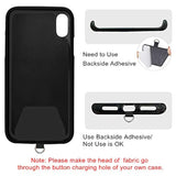 4-Pack Universal Phone Lanyard Tether Connector with Adhesive Black