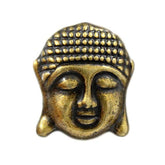 12 Pieces Buddha Head Antique Brass Color Metal Shank Buttons 16Mm