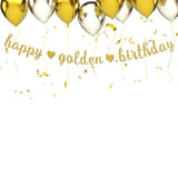 Golden Birthday Banner – Glittery Gold Party Decor – Happy Bday Celebration Sign