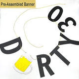 30Th Birthday Banner & Hanging Swirls, Glitter Gold & Black, Happy 30Th Dirty Birthday Decorations For Him & Her, 30 Years Old Party Supplies