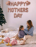Happy Mothers Day Balloons Banner with Heart, Rose Balloons, Gifts for Mom