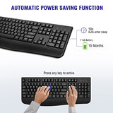 Wireless Keyboard, 2.4G Full-Sized Ergonomic Wireless Computer Keyboard With Wrist Rest For Windows, Mac Os Laptop/Pc/Desktop/Notebook(Black)