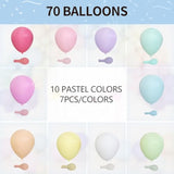 Pastel Balloons 70Pcs 12 Inches Party Decorations For Girls Women Latex Ballons Baby Shower Wedding Birthday Decro For Men Kids Baby